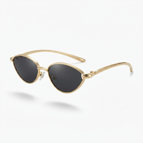 Radiant Gold Metal Cat Eye Sunglasses