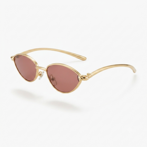 Radiant Gold Metal Cat Eye Sunglasses