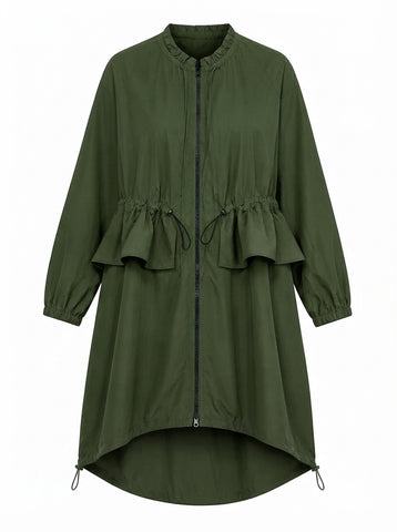Grounded Ruffled Army Green Trench