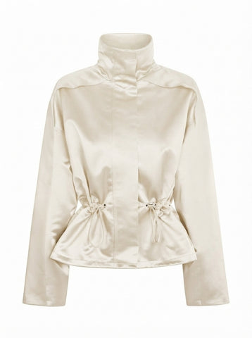 Elegant Satin Drawstring Jacket
