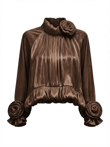 Elegant Ruffled Floral Blouse