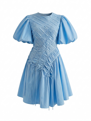 Vibrant Ruffled Asymmetrical Mini Dress