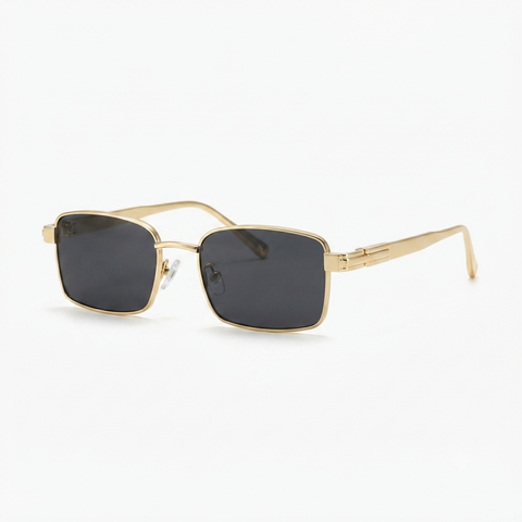 Daring Gold Rectangle Sunglasses