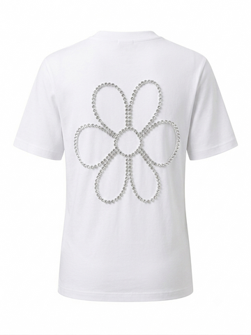 Audacious Diamond Flower Cutout T-Shirt