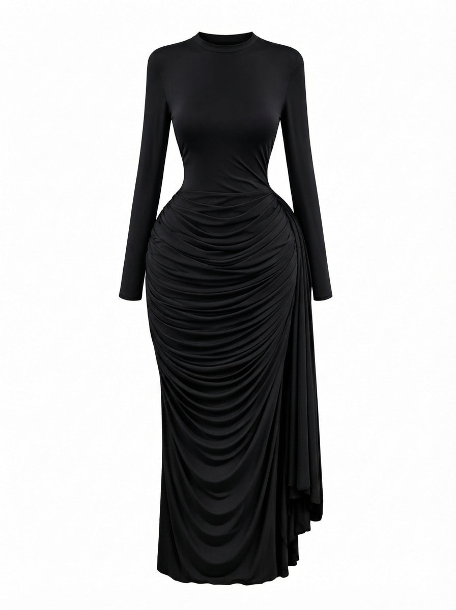 Radiant Ruched Bodycon Maxi Dress
