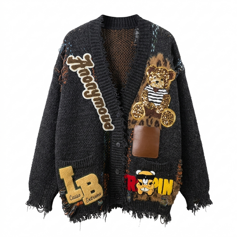 Audacious Patchwork Knit Cardigan