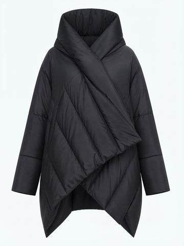 Audacious Asymmetrical Quilted Puffer Jacket