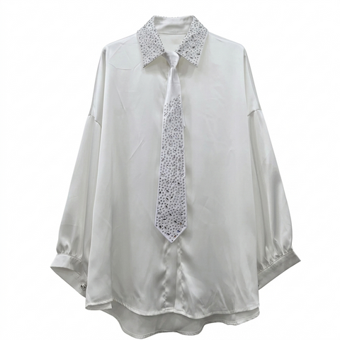 Audacious Rhinestone Loose Blouse