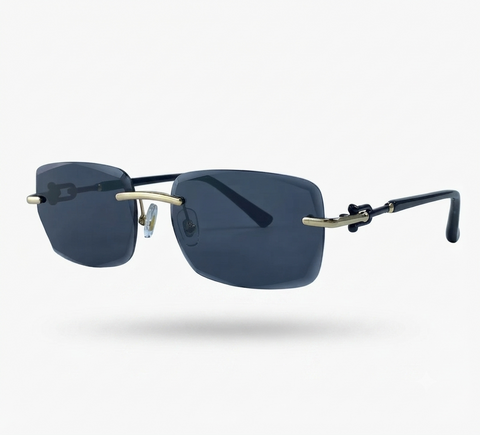 Radiant Gold Rimless Sunglasses