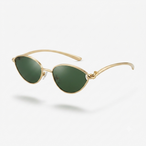 Radiant Gold Metal Cat Eye Sunglasses