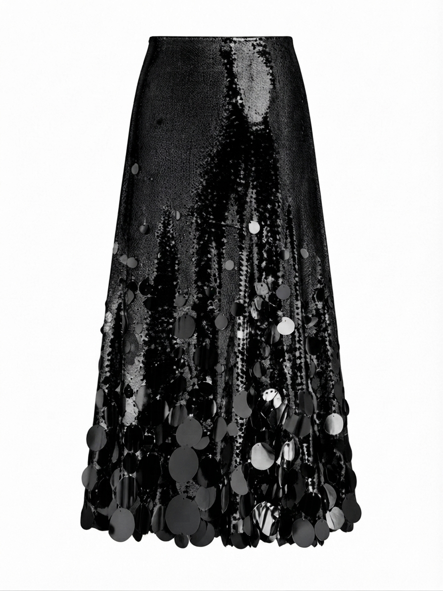 Luminous Gold Sequin Maxi Skirt