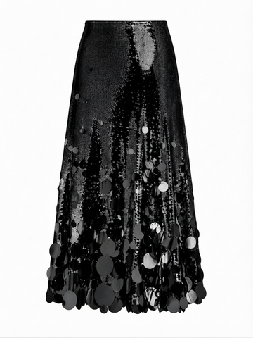 Luminous Gold Sequin Maxi Skirt