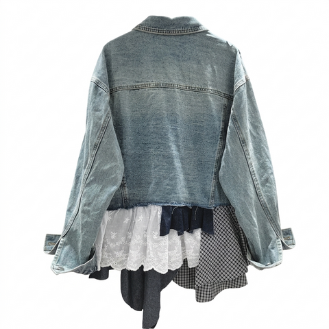 Unique Patchwork Tassel Denim Jacket