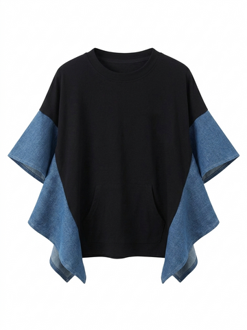 Audacious Denim Ruffle T-Shirt