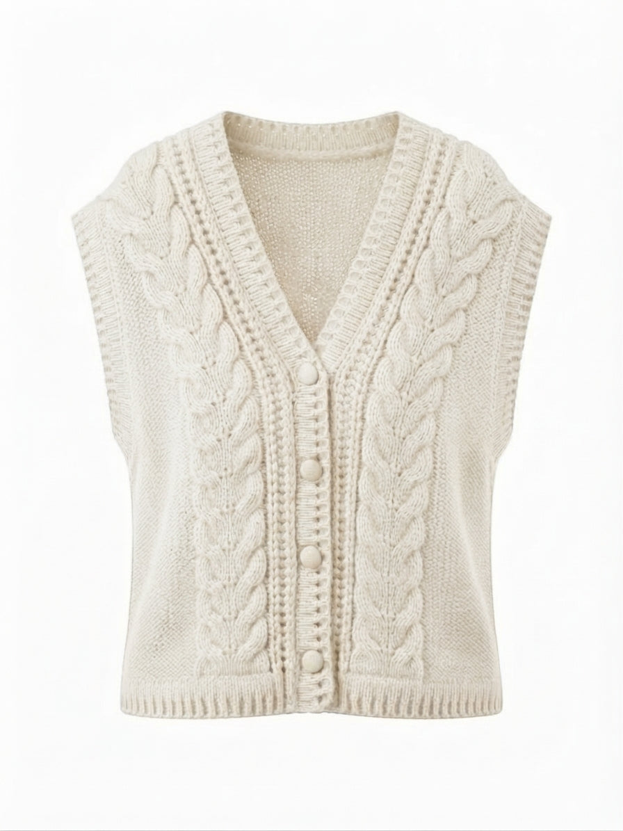 Grounded Cable Knit Waistcoat