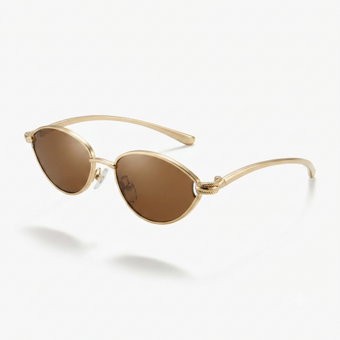 Radiant Gold Metal Cat Eye Sunglasses