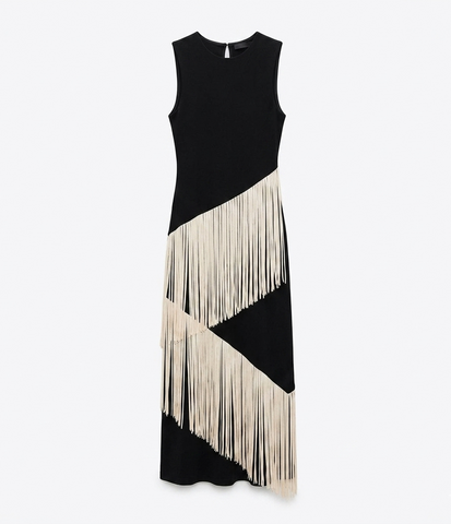 Free Spirit Tassel A-Line Maxi Dress