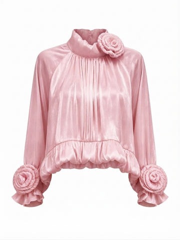 Elegant Ruffled Floral Blouse
