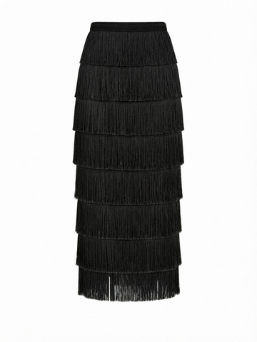 Wild Heart Tiered Tassel Maxi Skirt