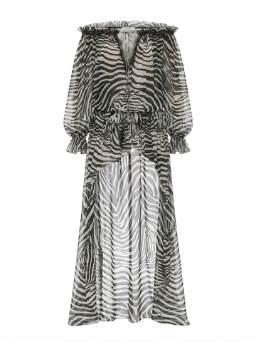 Fierce Zebra Print Maxi Dress