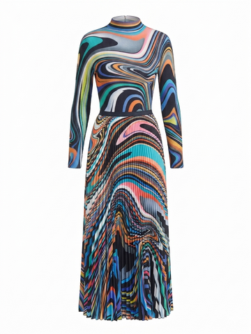 Vibrant Folded Gradient Two-Piece Set