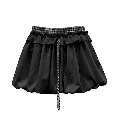 Free Spirit Ruffle Patchwork Mini Skirt