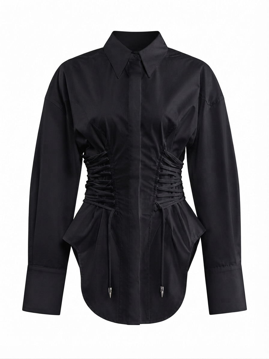 Confident Corset Waist Blouse
