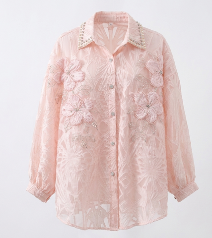 Radiant Beaded Floral Blouse