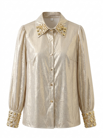 Magnetic Gold Beaded Blouse