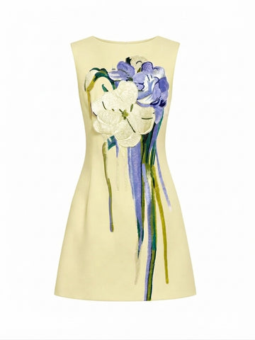 Divine Applique Floral Mini Dress