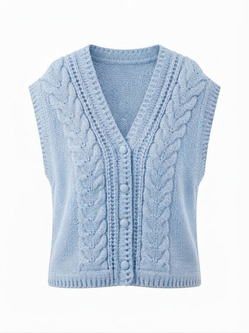 Grounded Cable Knit Waistcoat