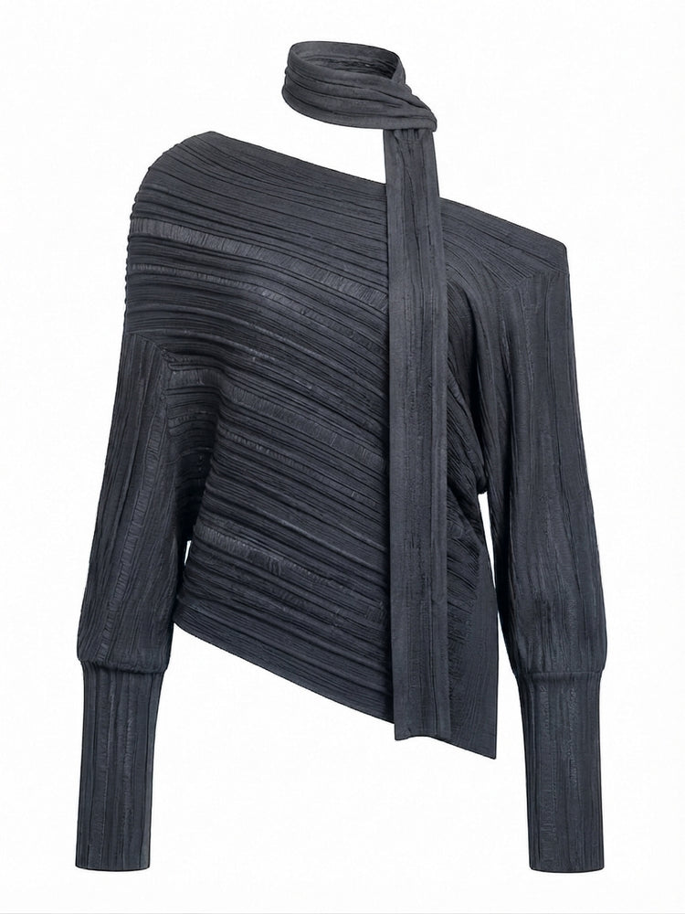 Confident Asymmetrical Knit Blouse