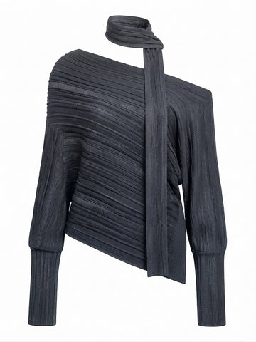 Confident Asymmetrical Knit Blouse