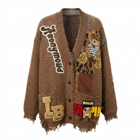 Audacious Patchwork Knit Cardigan
