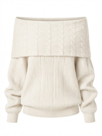 Grounded Knit Off-Shoulder Pullover
