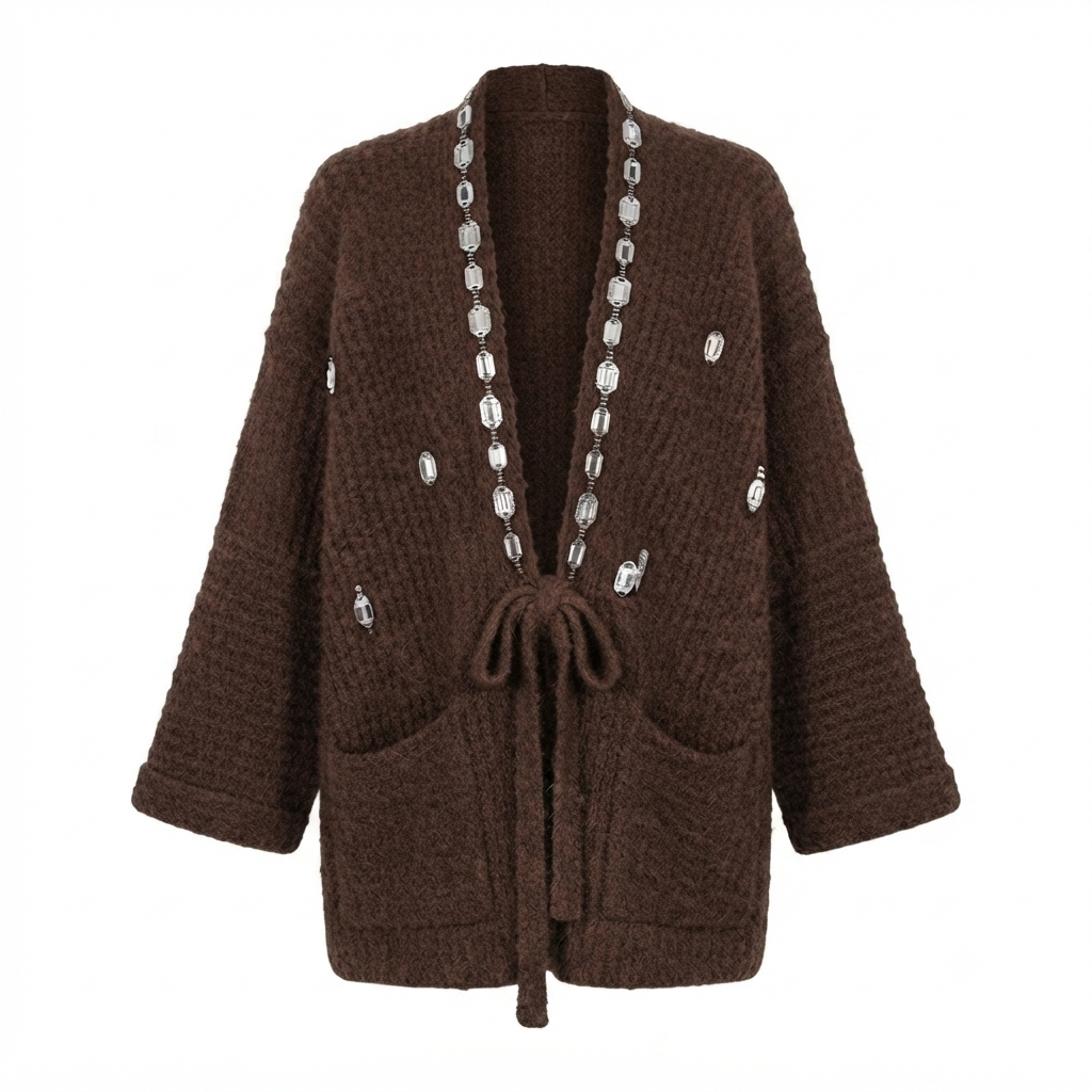 Confident Silver Chain Knitted Cardigan