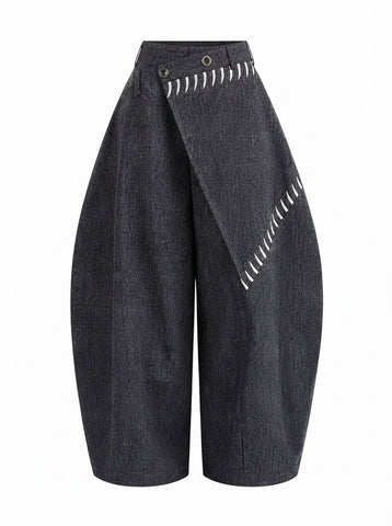 Grounded Patchwork Wide Leg Trousers