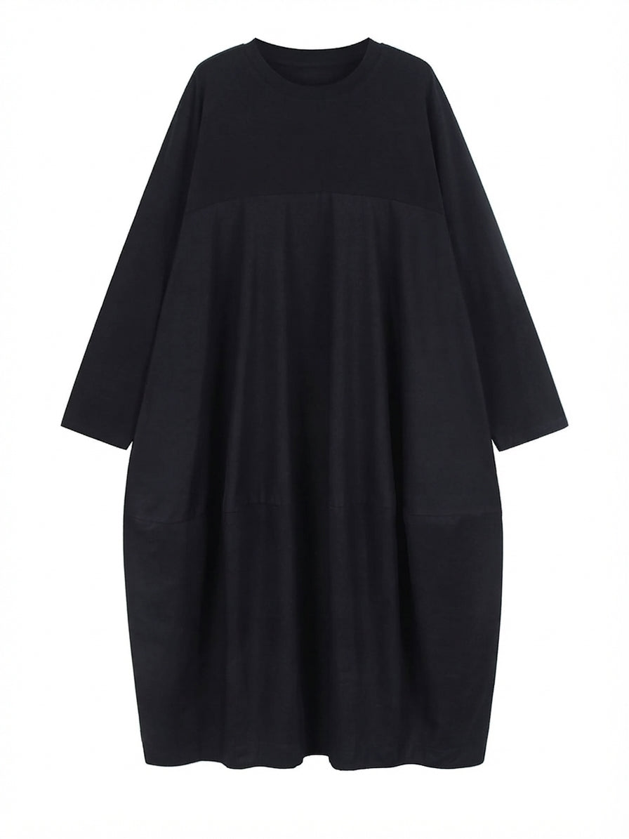 Grounded Green Loose Midi Dress