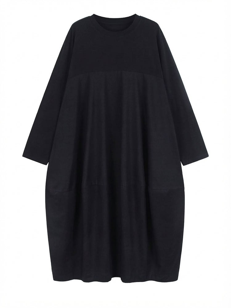 Grounded Green Loose Midi Dress