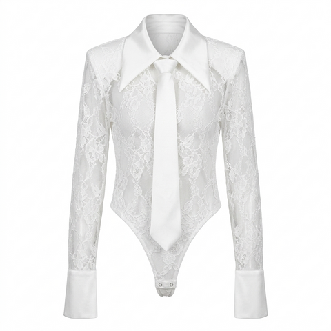 Audacious Lace Tie Bodysuit