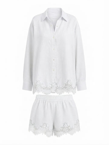 Divine Striped Lace Lounge Set