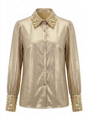 Magnetic Gold Beaded Blouse