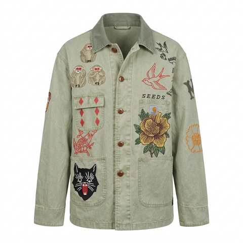 Audacious Floral Embroidered Denim Jacket