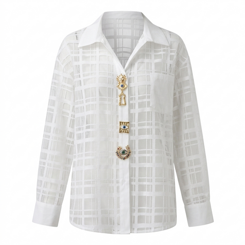 Audacious Mesh Patchwork Blouse