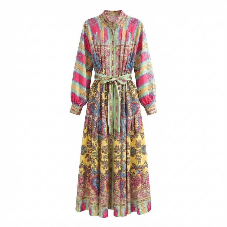 Radiant Floral Boho Maxi Dress