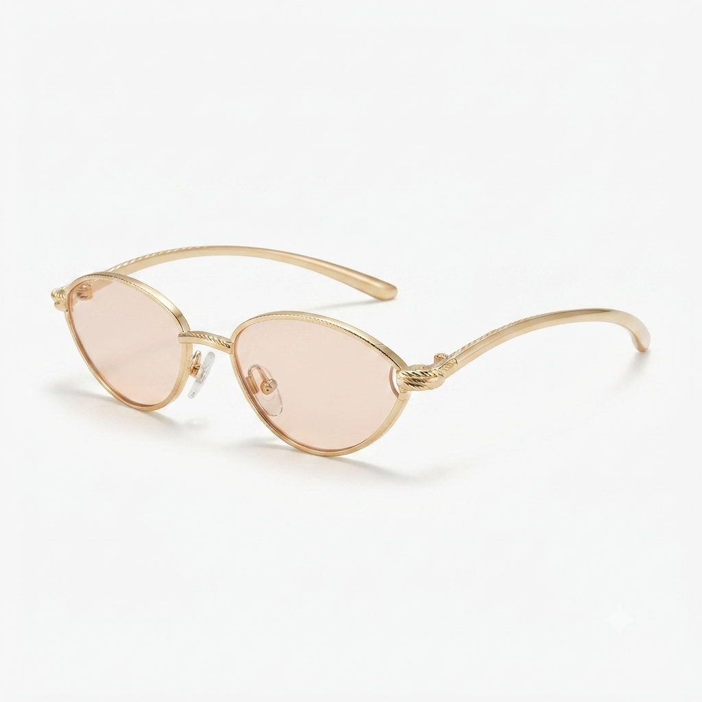 Radiant Gold Metal Cat Eye Sunglasses
