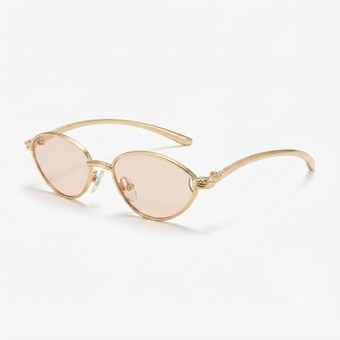 Radiant Gold Metal Cat Eye Sunglasses