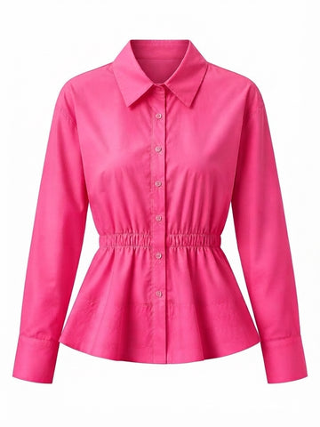 Elegant Ruched Peplum Blouse