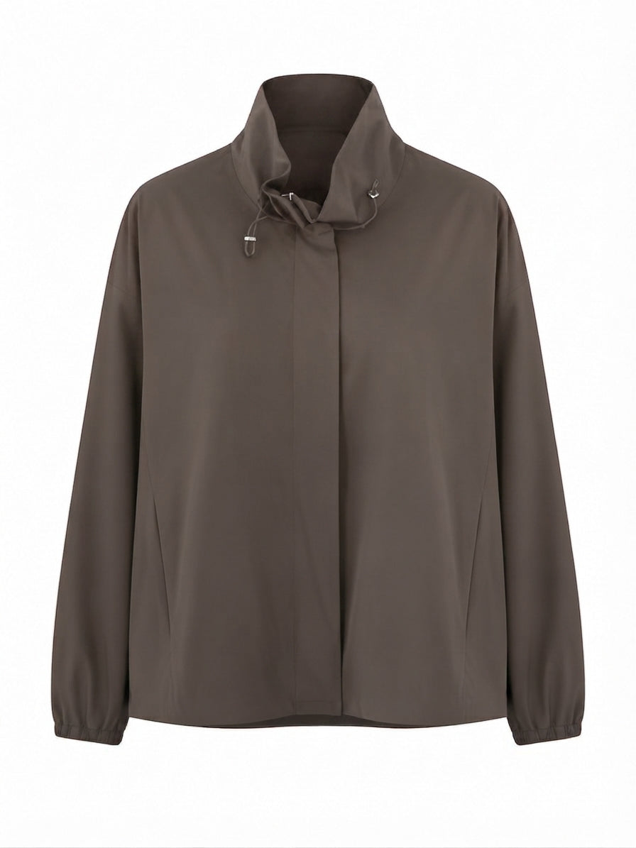 Grounded Cropped Drawstring Jacket