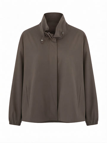 Grounded Cropped Drawstring Jacket